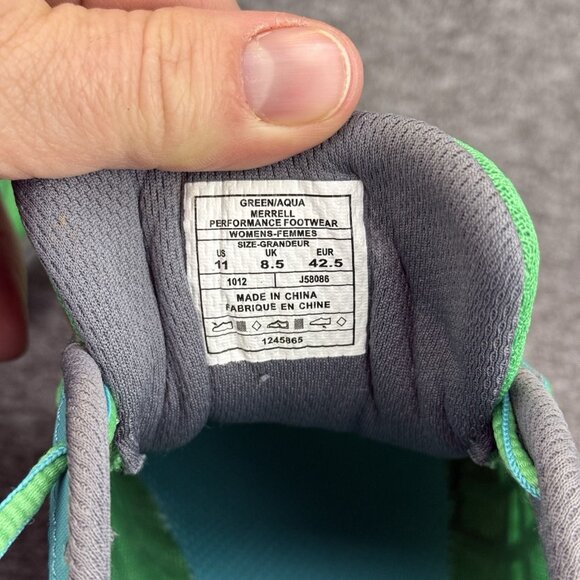 ✅Women’s 11 Merrell Bare Access Arc 2 Green/Aqua Barefoot Running Shoes J58086 - Picture 3 of 12